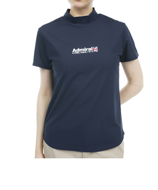 アドミラル ゴルフ（Admiral GOLF）ゴルフウェア 半袖 ベーシックフロントロゴ モックネック ADLA314-NVY