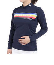 ゴルフウェア 吸汗 速乾 ロゴハイネック長袖シャツ QGWUJB02 NV00