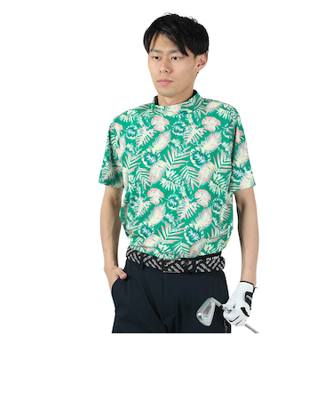 クランク（CLUNK）ゴルフウェア 接触冷感 吸汗 速乾 モックネック 半袖モック CL5PTG18 EGRN