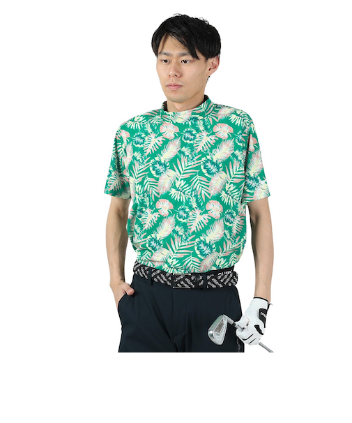 クランク（CLUNK）ゴルフウェア 接触冷感 吸汗 速乾 モックネック 半袖モック CL5PTG18 EGRN