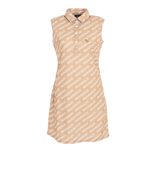 ゴルフウェア ロゴ ノースリーブワンピース GST085 BEG