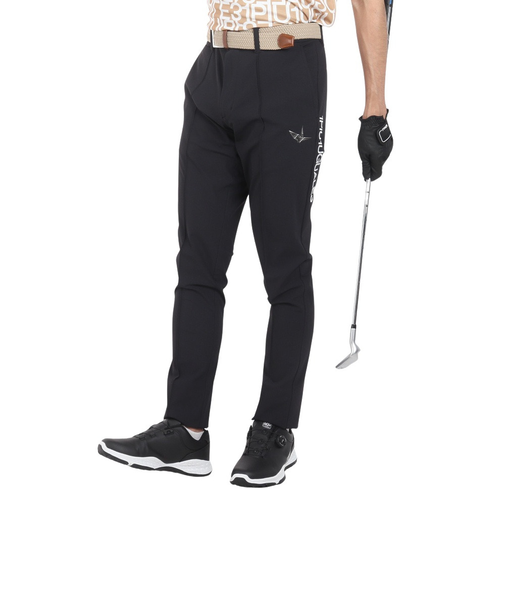 ゴルフウェア 日本製 CENTER CREASE ロングパンツ GRP043 BLK