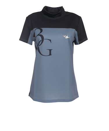 モックネック レディース ゴルフ 半袖シャツ 113G GST066 BLXGY