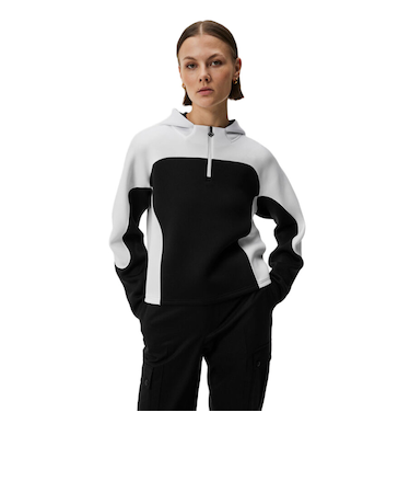 J.LINDEBERG(J.LINDEBERG)ゴルフウェア 吸汗 速乾 フード付きハーフジップ パーカー 072-38314-019