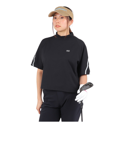 ROSASEN（ROSASEN）ゴルフウェア 吸水 半袖 A-Line モックネックロゴTシャツ 048-28444-019