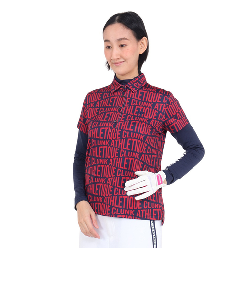 クランク（CLUNK）ゴルフウェア 吸汗速乾 消臭 アンダーセットポロシャツ CL5QUG02 RED