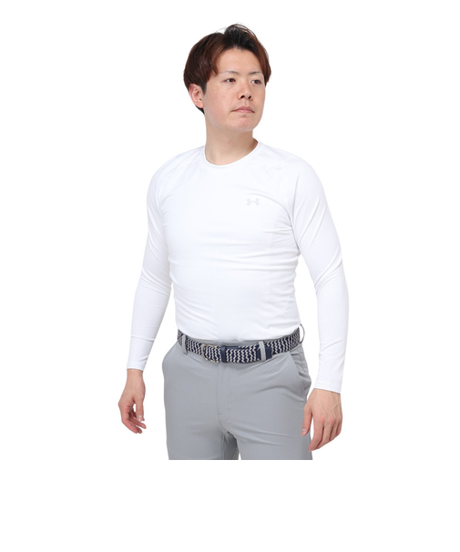 アンダーアーマー（UNDER ARMOUR）ゴルフ インナー ストレッチ 防寒 コールドギア フィッティド 長袖 クルーシャツ 1381819 100