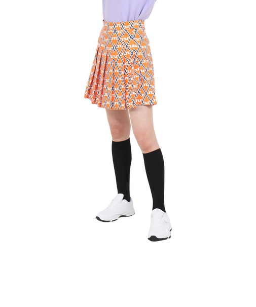 J.LINDEBERG(J.LINDEBERG)ゴルフウェア インナーパンツ付き 速乾 Adina シーズンプリントプリーツスカート 072-79848-03…