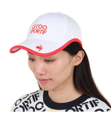 ルコックスポルティフ（lecoqsportif）ゴルフ 吸汗速乾 抗菌防臭 帽子 ロゴエンボスキャップ QGCWJC01 WH00