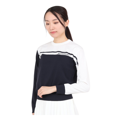 ROSASEN（ROSASEN）ゴルフウェア A-Line 袖ロゴバイカラーニット 048-19911-098