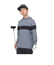 プーマ(PUMA)ゴルフウェア パーカー ストレッチ 吸水 速乾 カラーブロックフーディ トレーナー 620760-03