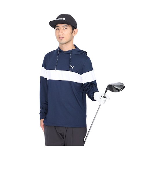 プーマ(PUMA)ゴルフウェア 吸水速乾 長袖 パーカー カラーブロックフーディ トレーナー 620760-02