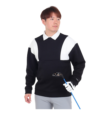 パフォーマンスギア（PG）ゴルフウェア 吸湿発熱 長袖 クルーネックプルオーバー 401PG3STS0004 BLK