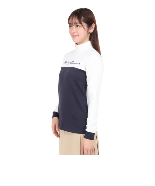 トミーアーマー(Tommy Armour)ゴルフウェア トップス 発熱 裏起毛 ヒートクロス 長袖モックネック TAMR23F070018 WHT