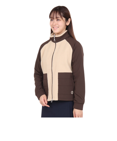 トミーアーマー(Tommy Armour)ゴルフウェア アウター 撥水 ボアフリース フルジップジャケット TANB23F050014 BEG