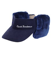 クランク(CLUNK)ゴルフ 吸汗速乾 2WAY コーデュロイ イヤーフラップバイザー CL5QWD29 NVY