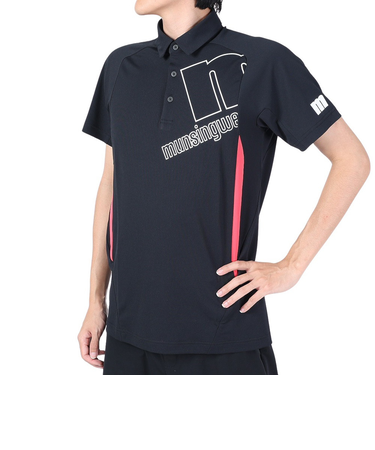 マンシング(MUNSING)ゴルフウェア MOTION 3D RENU 鹿の子テーラーカラーシャツ MEMVJA04 BK00