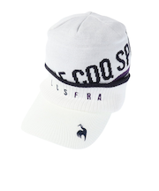 ルコックスポルティフ（lecoqsportif）ゴルフ 防寒 庇付きニットキャップ QGBWJC10 WH00