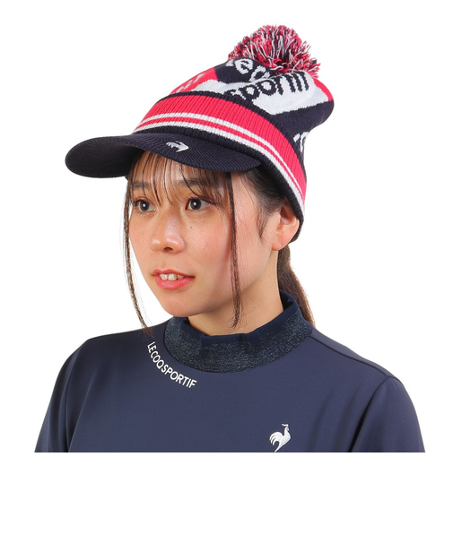 ルコックスポルティフ（lecoqsportif）ゴルフ 防寒 庇付きニットキャップ QGCWJC05 NV00
