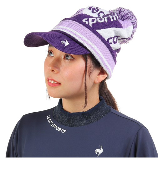 ルコックスポルティフ（lecoqsportif）ゴルフ 防寒 庇付きニットキャップ QGCWJC05 PP00