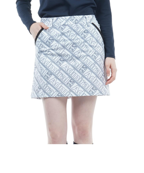 アドミラル ゴルフ（Admiral GOLF）ゴルフウェア スケルトンロゴプリントスカート ADLA272-WHT