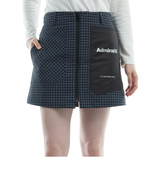 アドミラル ゴルフ（Admiral GOLF）ゴルフウェア 撥水 ウィンドペーンフロントジップスカート ADLA292-BLK