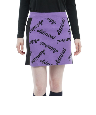 アドミラル ゴルフ（Admiral GOLF）ゴルフウェア 保温 ロゴジャガードニットスカート ADLA295-VIO