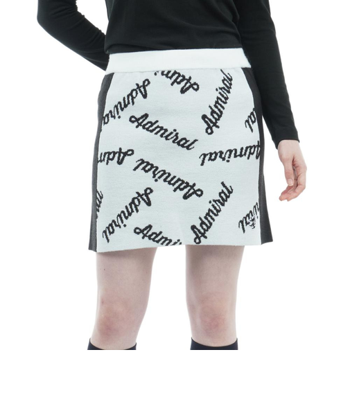 アドミラル ゴルフ（Admiral GOLF）ゴルフウェア 保温 ロゴジャガードニットスカート ADLA295-WHT