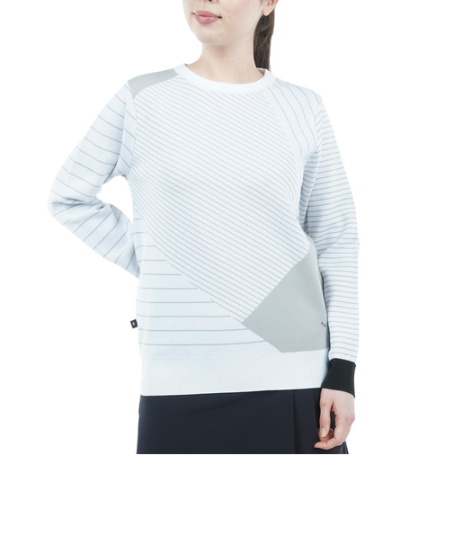 アドミラル ゴルフ（Admiral GOLF）ゴルフウェア パフォーマンスジオメトリッククルーネックニット ADLA277-WHT