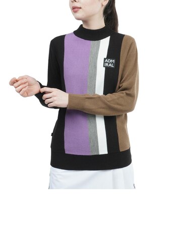 アドミラル ゴルフ（Admiral GOLF）ゴルフウェア 保温 マルチカラーハイネックニット ADLA289-BLK