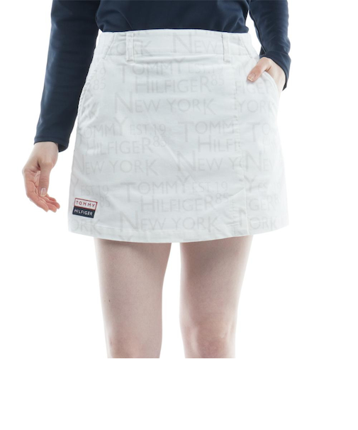 ゴルフウェア ロゴプリント キュロット THLA278-WHT