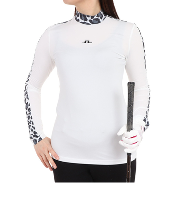 J.LINDEBERG（J.LINDEBERG）ゴルフウェア ハイネック 長袖インナー レオパード柄プリントコンプレッション 072-21110-004