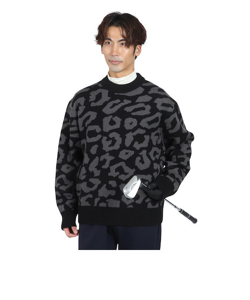 J.LINDEBERG(J.LINDEBERG)ゴルフウェア オリーブ クルーネック ニット セーター 071-11110-019