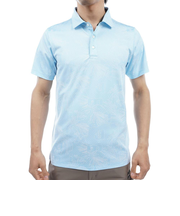 アドミラル ゴルフ（Admiral GOLF）ゴルフウェア 半袖 リーフジャカード シャツ ADMA434-SAX