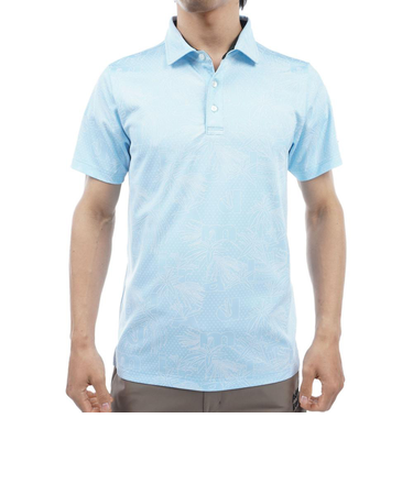 アドミラル ゴルフ（Admiral GOLF）ゴルフウェア 半袖 リーフジャカード シャツ ADMA434-SAX