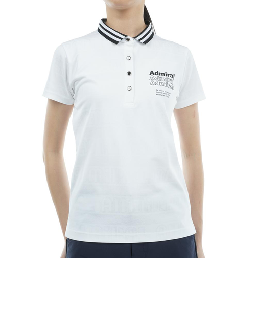 アドミラル ゴルフ（Admiral GOLF）ゴルフウェア ロゴジャカード 半袖ポロシャツ ADLA411-WHT