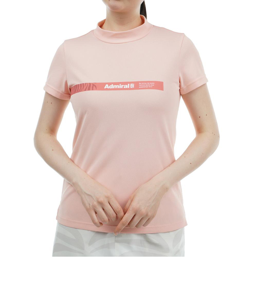 アドミラル ゴルフ（Admiral GOLF）ゴルフウェア 半袖 ゼブラロゴ モックネックシャツ ADLA426-PNK