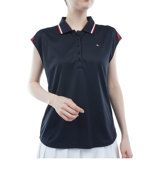 ゴルフウェア 半袖 トリコロール フレンチスリーブシャツ THLA409-NVY