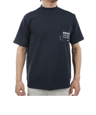 アドミラル ゴルフ（Admiral GOLF）ゴルフウェア 半袖 グリッドオーバー モックネックシャツ ADMA403-BLK