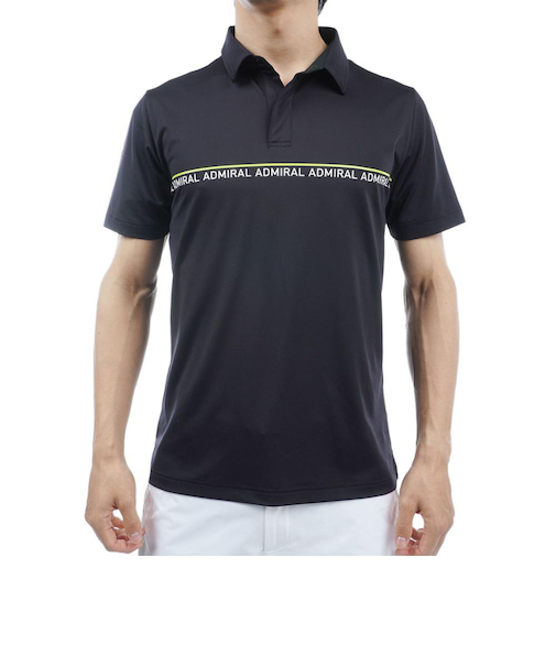 アドミラル ゴルフ（Admiral GOLF）ゴルフウェア 半袖 ラインロゴ シャツ ADMA428-BLK