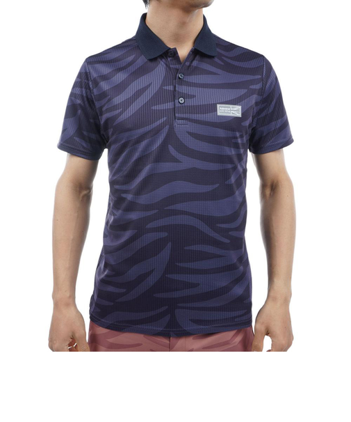 アドミラル ゴルフ（Admiral GOLF）ゴルフウェア 半袖 ゼブラ柄 ポロシャツ ADMA439-NVY