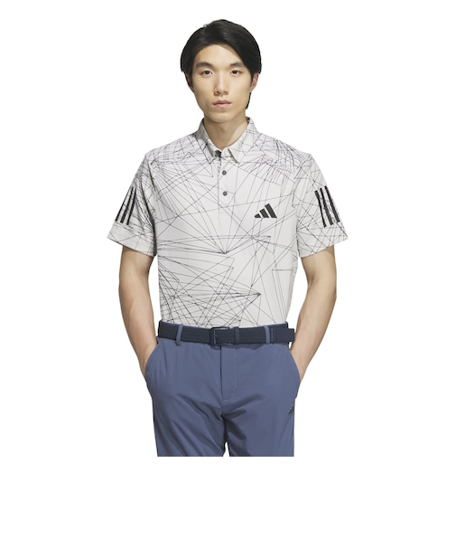 アディダス（adidas）ゴルフウェア 半袖 吸汗速乾 レイビームプリント ドライポロ IKJ54-IN6599W
