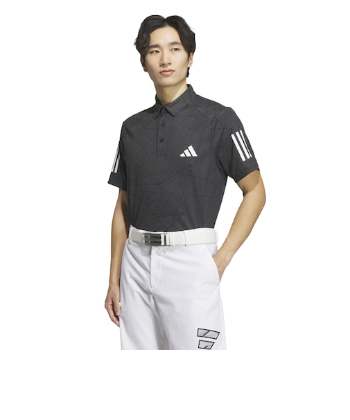 アディダス（adidas）ゴルフウェア 半袖 吸汗速乾 レイビームプリント ドライポロ IKJ54-IN6600BK