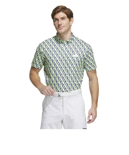 アディダス(adidas)ゴルフウェア 半袖 吸汗速乾 マルチカラードBOSプリントシャツ IKK75-IN9040LGRN