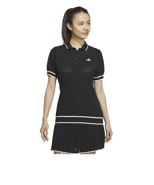 アディダス（adidas）ゴルフウェア 半袖 ULT365 プライムニットパフスリーブポロ IKJ63-IN6618BK