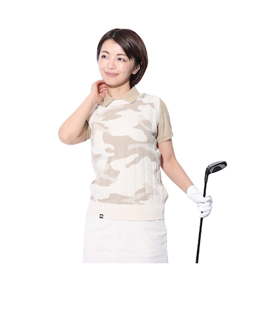 ROSASEN（ROSASEN）ゴルフウェア アウター 軽量 カモフラジャガードケーブルエコニットベスト 045-41272-006