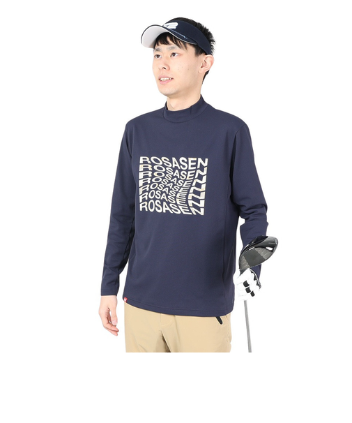 ROSASEN（ROSASEN）ゴルフウェア 吸水速乾 テクニスタカノコ長袖モックネック 044-21211-098