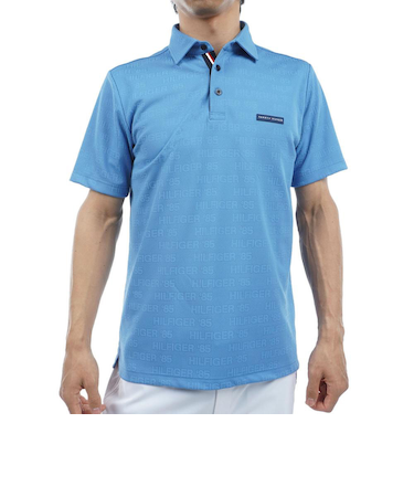 ゴルフウェア ロゴジャガード 半袖シャツ THMA413-BLU