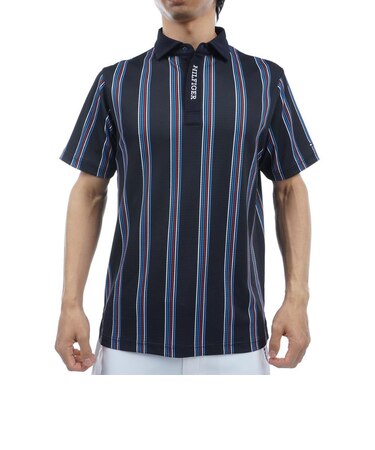 ゴルフウェア マルチストライプ 半袖シャツ THMA417-NVY