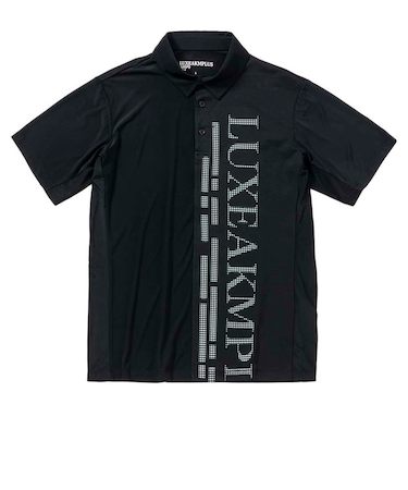 ゴルフウェア 半袖 VERTICAL ロゴポロシャツ LAH-24003black x turquoise